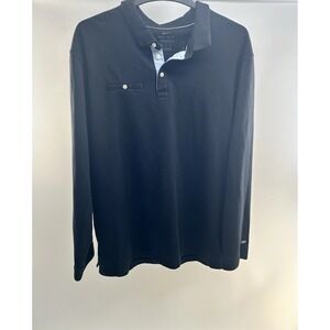 Nike Mens Dri Fit Player Long Sleeve Golf Polo‎ Navy XXL